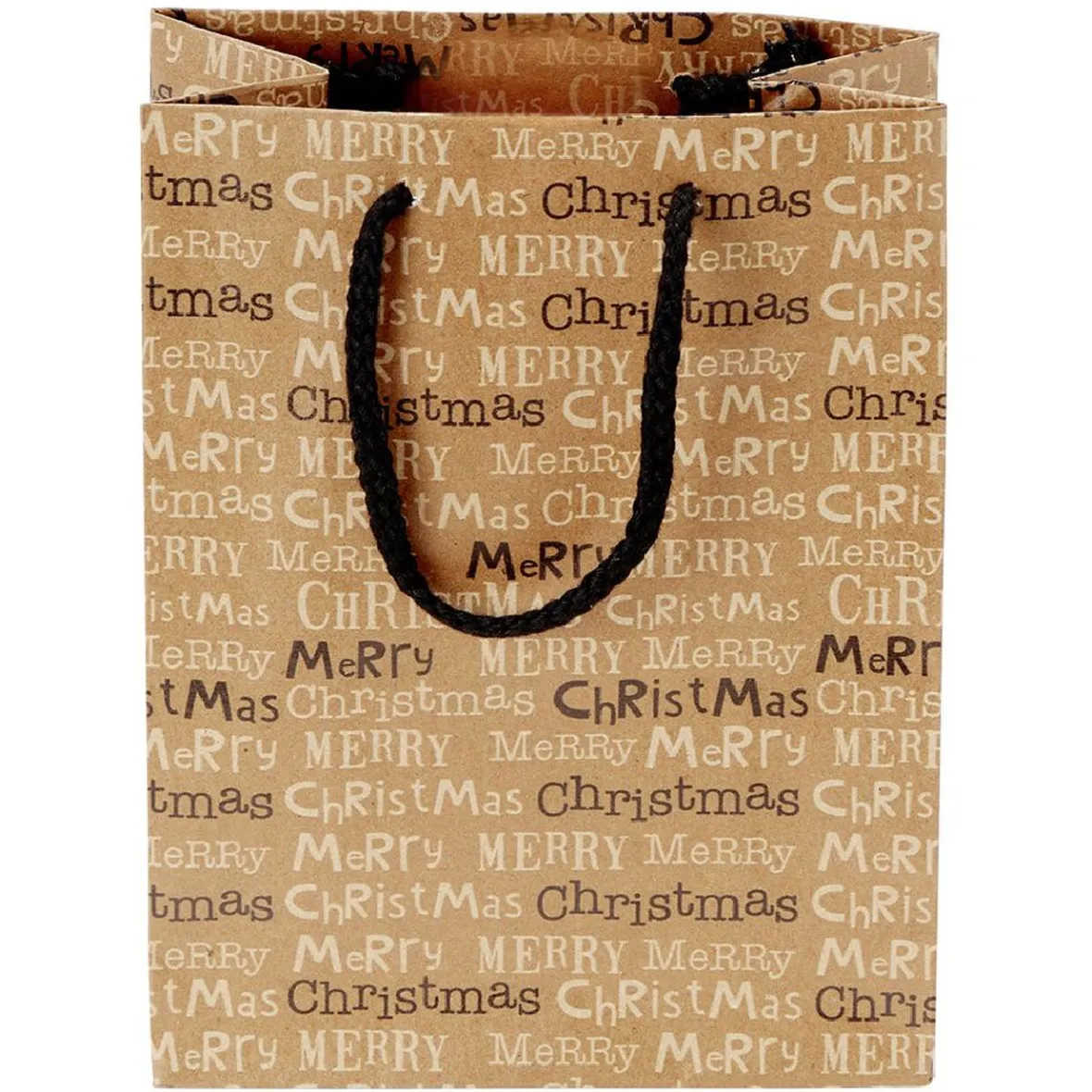 Sac cadeau papier recyclé certifié FSC® imprimé marron Taille M-Gifi Sale