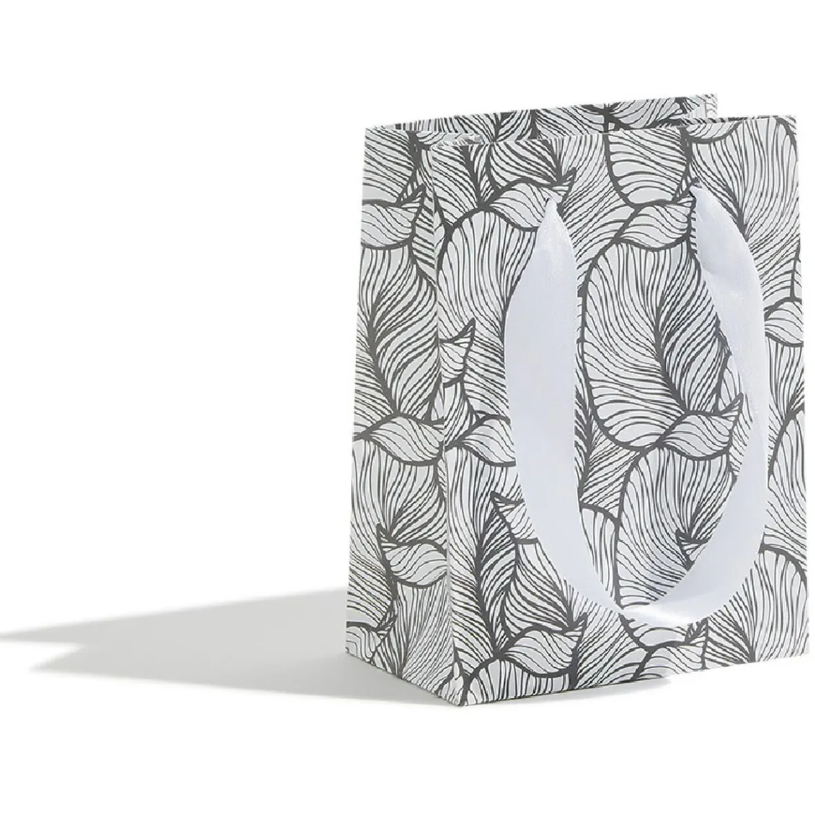 Sac cadeau petit format motif feuillage-Gifi