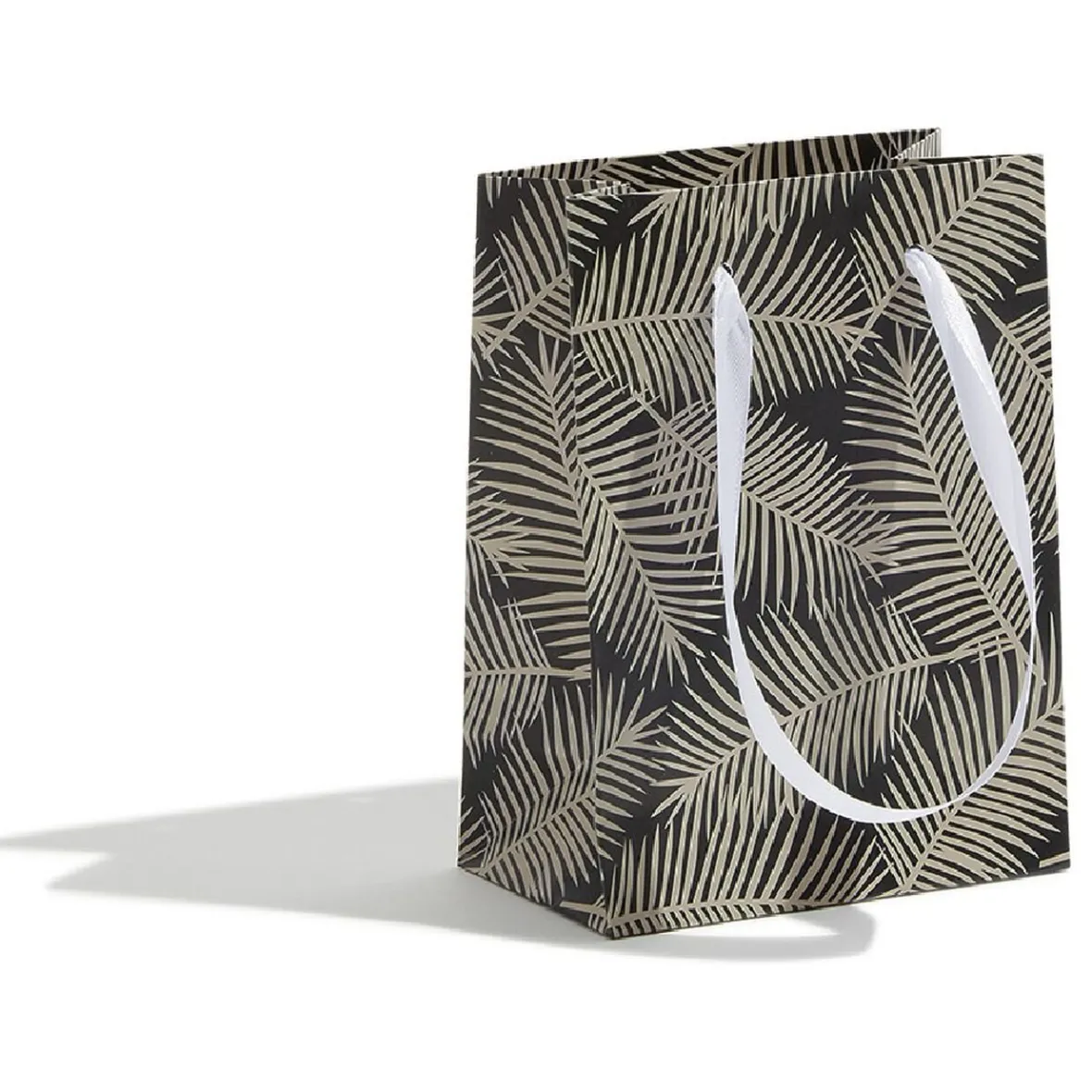 Sac cadeau petit format motif feuillage-Gifi