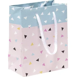 Sac cadeau Terrazzo petit modèle motif triangles multicolores-Gifi Discount