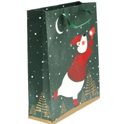 Sac cadeau vert design ours blanc et rouge modèle moyen-Gifi Hot