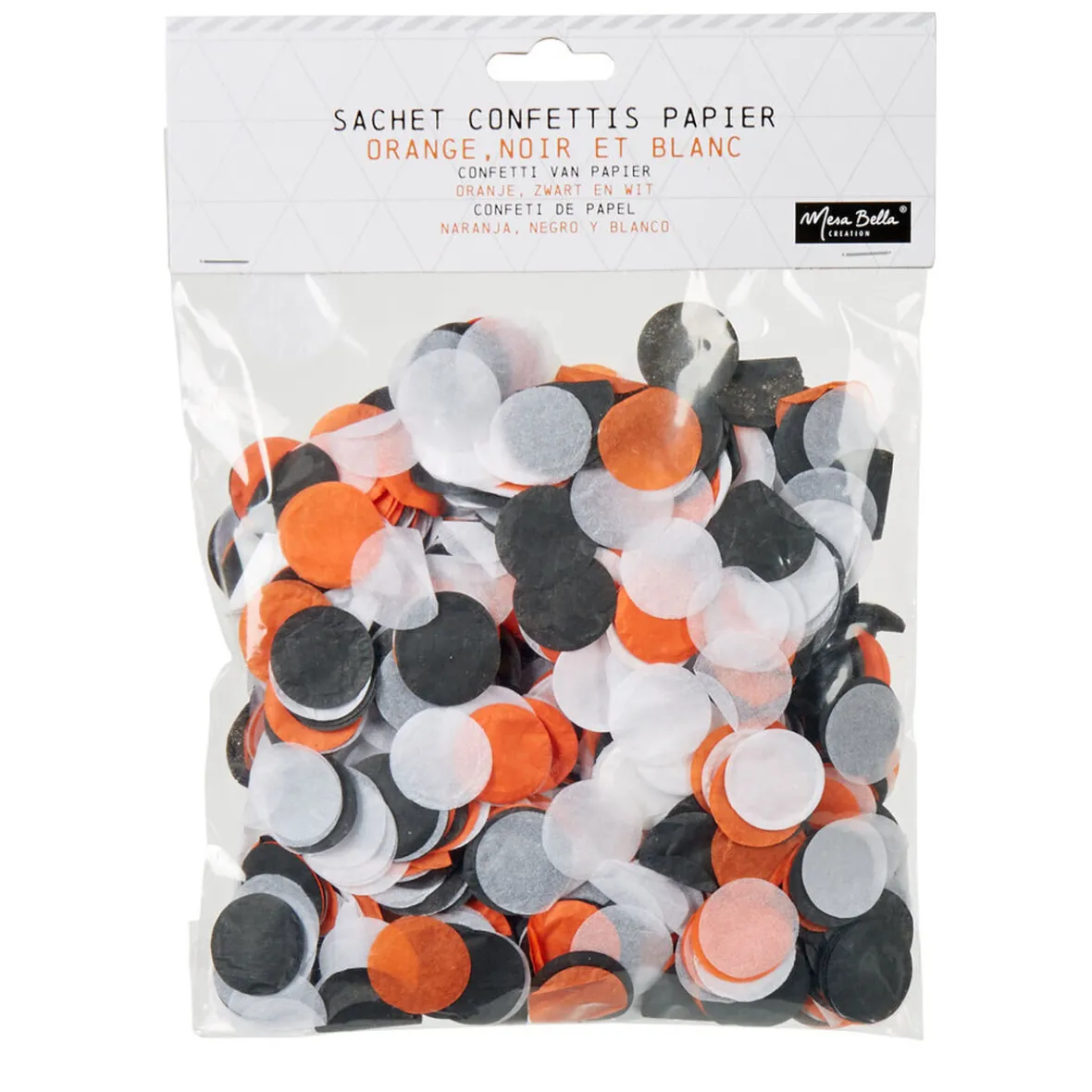 Sachet de confettis Halloween noir orange blanc-Gifi Discount