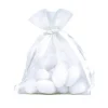Sachet pour dragées organza blanc x6-Gifi Best