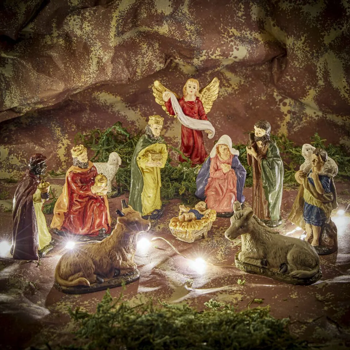 Santon 11 figurines multicolores-Gifi Hot