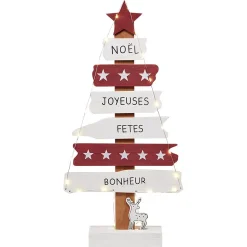 Sapin 6 pancarte lumineux en bois à poser-Gifi Sale