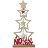 Sapin à poser en bois décor traditionnel NOEL étoile et gnome H26 cm-Gifi Sale