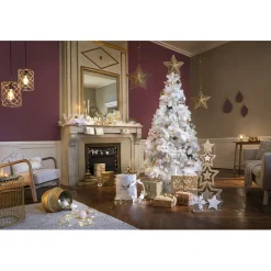 Sapin artificiel blanc 400 branches pied bois H.180 cm-Gifi Sale