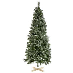 Sapin artificiel effet enneigé pied en bois 698 branches Ø95xH210cm-Gifi