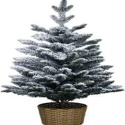 Sapin artificiel enneigé pot tressé 258 branches Ø56xH100cm-Gifi Best