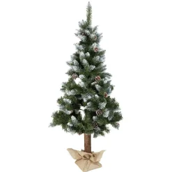 Sapin artificiel enneigé tronc aspect bois sac jute Ø72xH150cm-Gifi Clearance
