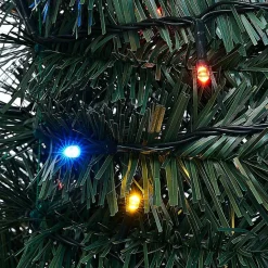 Sapin artificiel pliable lumineux 250LED multicolore pied plastique Ø45xH150cm-Gifi Hot