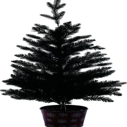 Sapin artificiel pot métal motif flocon rouge et blanc 258 branches Ø55xH100cm-Gifi Outlet