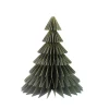 Sapin 3D à poser en papier certifié FSC® vert et doré H21,5cm-Gifi New