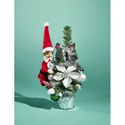 Sapin décor argenté H36cm-Gifi New