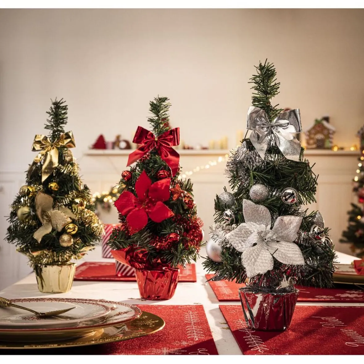 Sapin décor rouge H36cm-Gifi Clearance