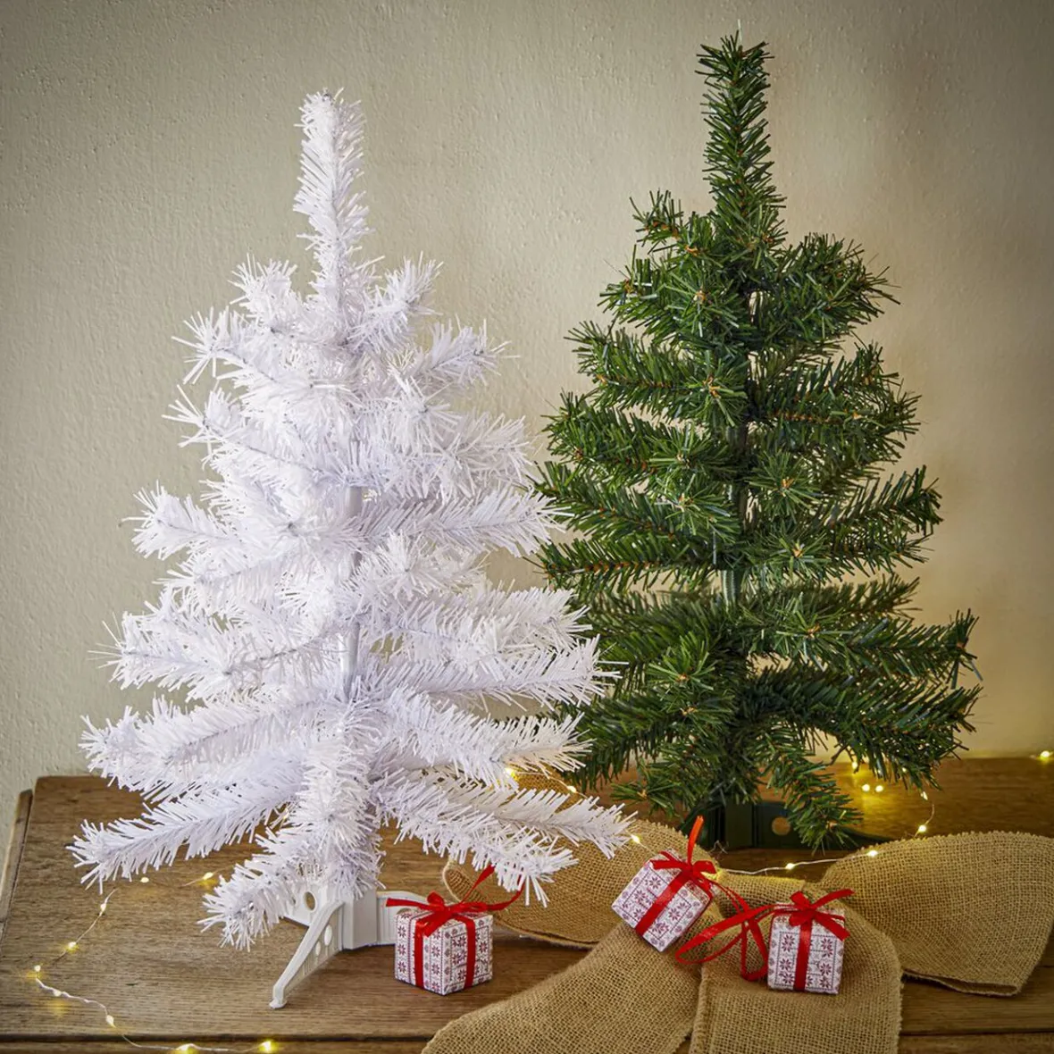 Sapin de Noël artificiel blanc Ø27xH50cm-Gifi Outlet