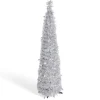 Sapin de Noël artificiel POP UP argenté Ø30xH120cm-Gifi Discount