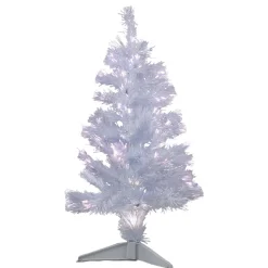 Sapin de Noël blanc fibre optique h 90 cm-Gifi Sale