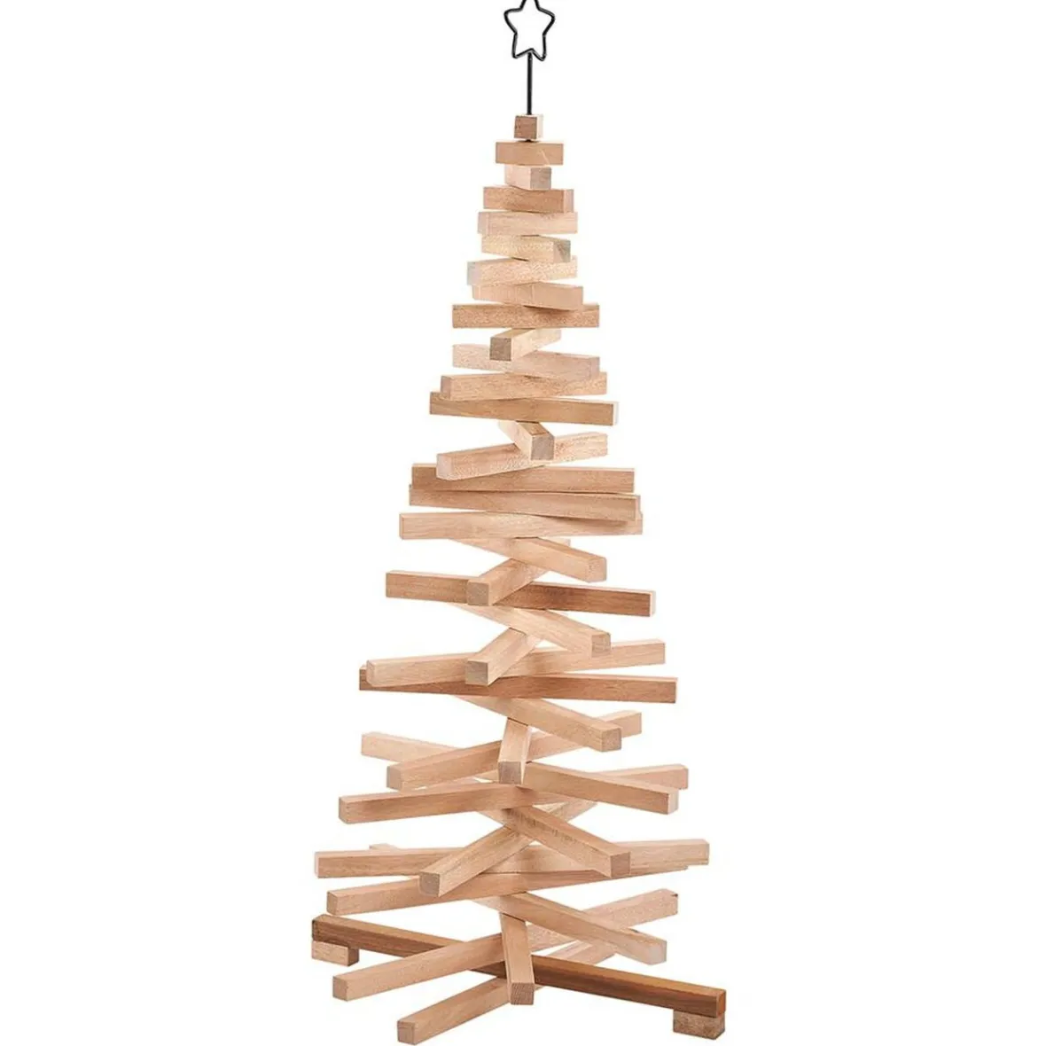 Sapin de Noël modulable lattes de bois naturel-Gifi Best