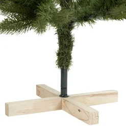 Sapin de Noël Vert effet réel avec pied en bois H150 cm-Gifi Best