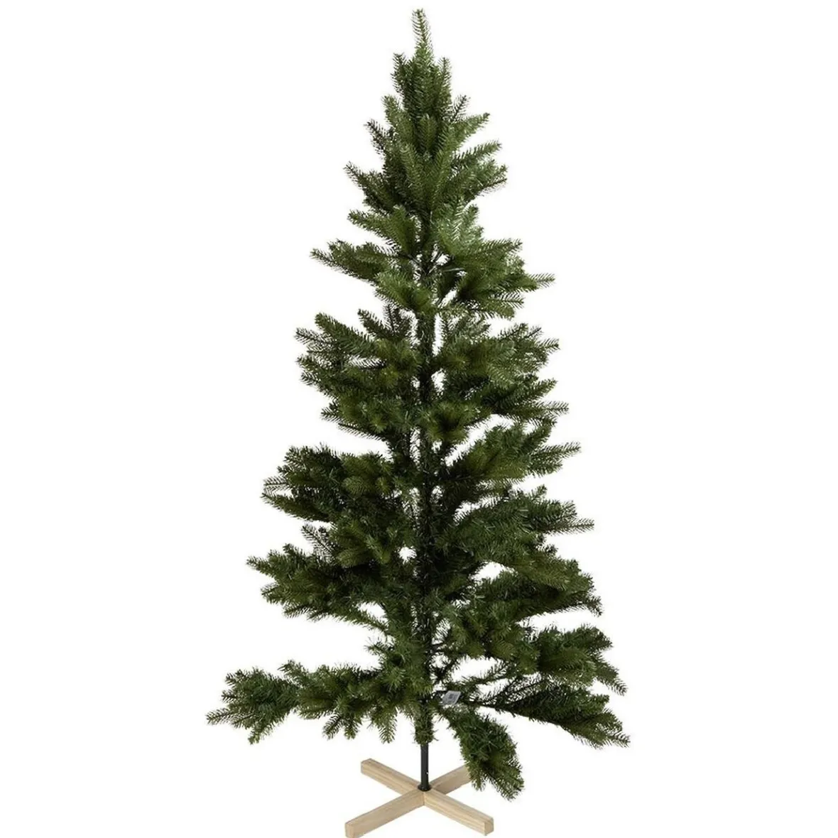 Sapin de Noël Vert effet réel avec pied en bois H180 cm-Gifi