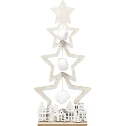 Sapin en bois à poser naturel décor chalet blanc H75cm-Gifi Sale