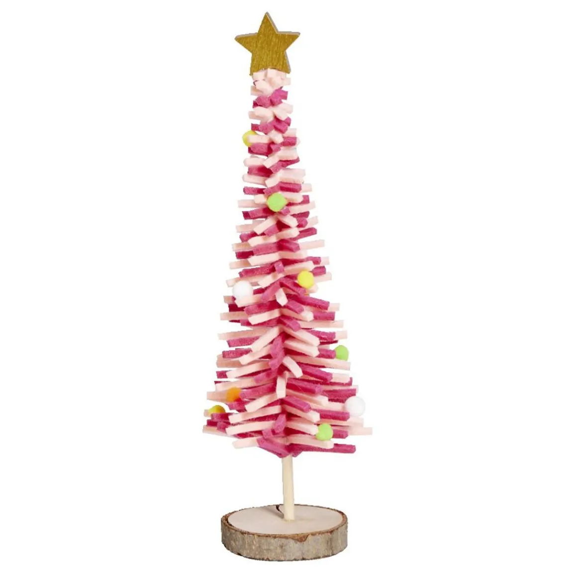 Sapin en feutrine et bois à poser H25cm - 4 modèles-Gifi Online