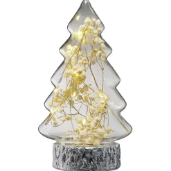 Sapin en verre lumineux 10 LED blanc chaud H21,5 cm-Gifi Clearance