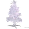 Sapin Noël blanc fibre optique multicolore H60 cm-Gifi