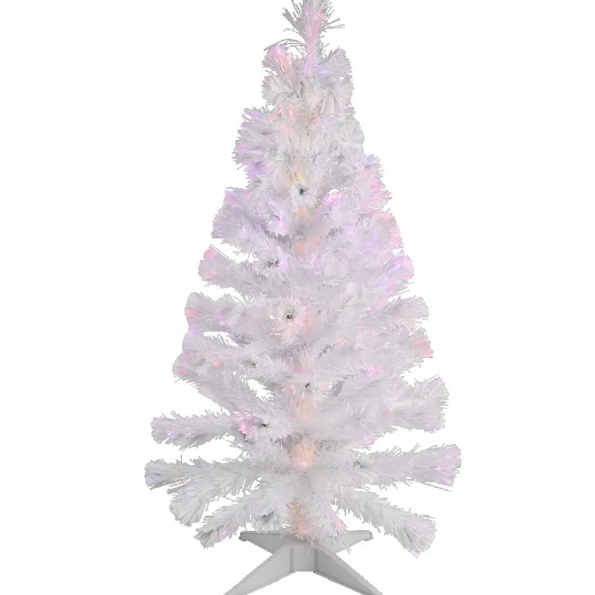 Sapin Noël blanc fibre optique multicolore H1,2 m-Gifi Hot