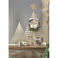 Sapin Noël bois amovible H. 71 cm-Gifi