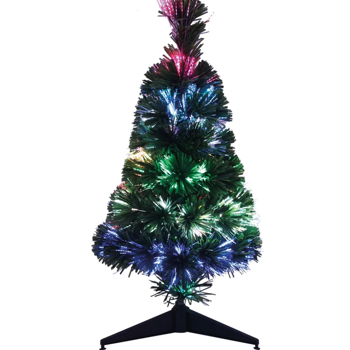 Sapin Noël Vert en fibre optique 6 Led Multicolore H60 cm-Gifi Sale