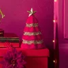 Sapin velours rouge et pailleté doré à poser Ø10,5xH19cm-Gifi Best