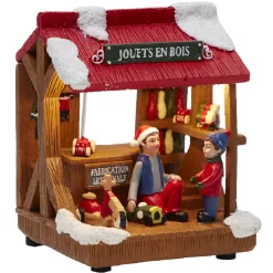 Scène de Noël lumineuse 3 LED stand marrons grillés-Gifi