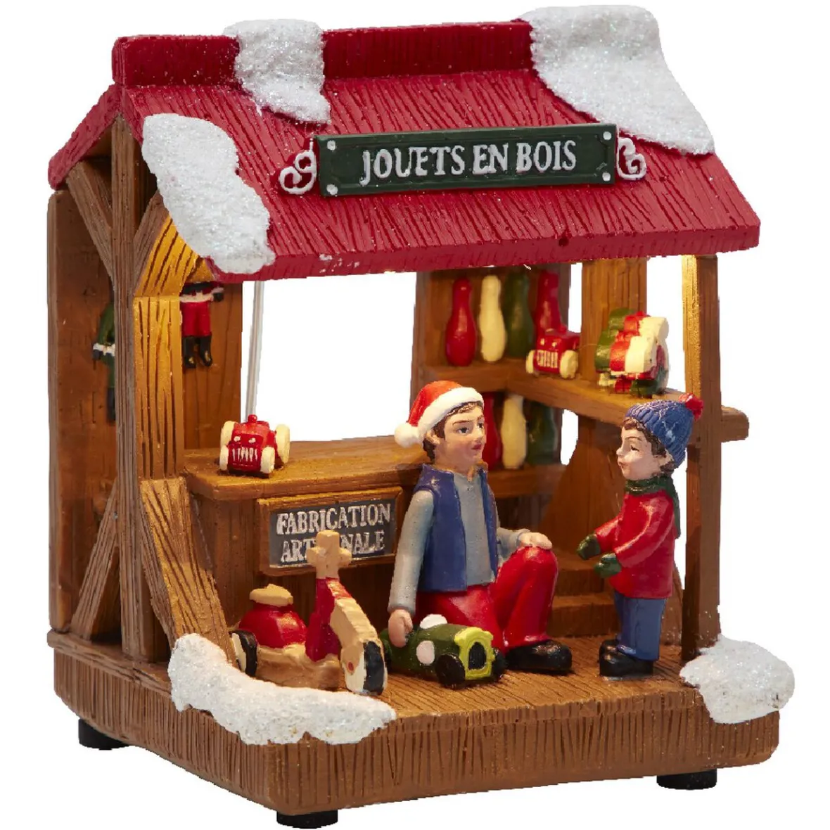 Scène de Noël lumineuse 3 LED stand marrons grillés-Gifi