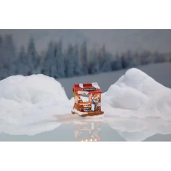 Scène de Noël lumineuse 3 LED stand de ski patin raquette-Gifi Discount