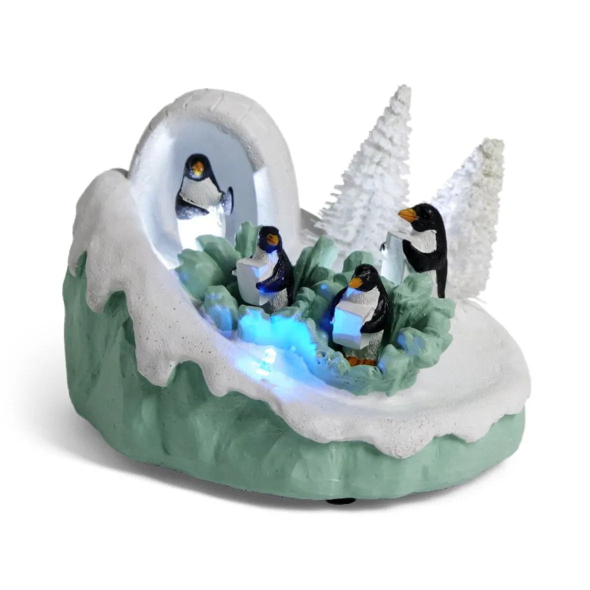 Scène lumineuse de Noël banquise à piles H9cm-Gifi Outlet
