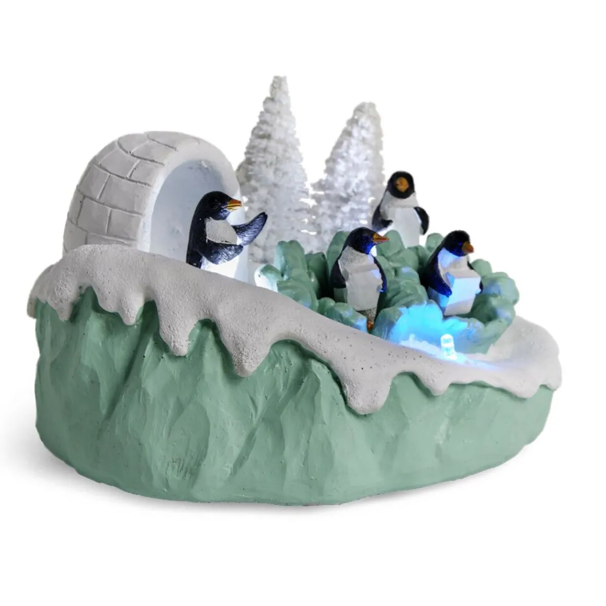 Scène lumineuse de Noël banquise à piles H9cm-Gifi Outlet