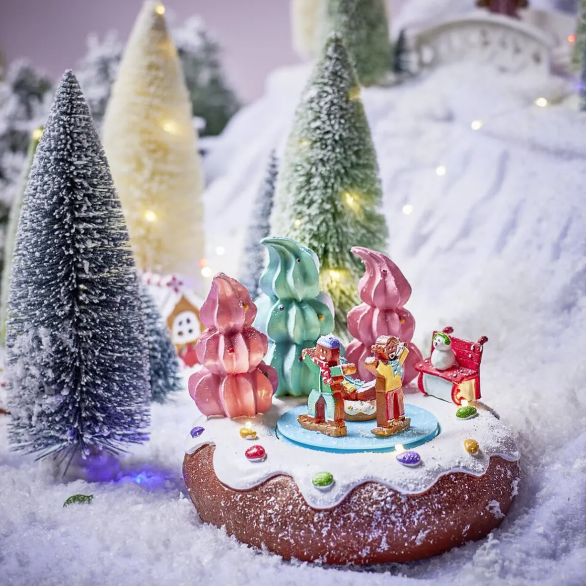 Scène lumineuse de Noël banquise à piles H9cm-Gifi Clearance