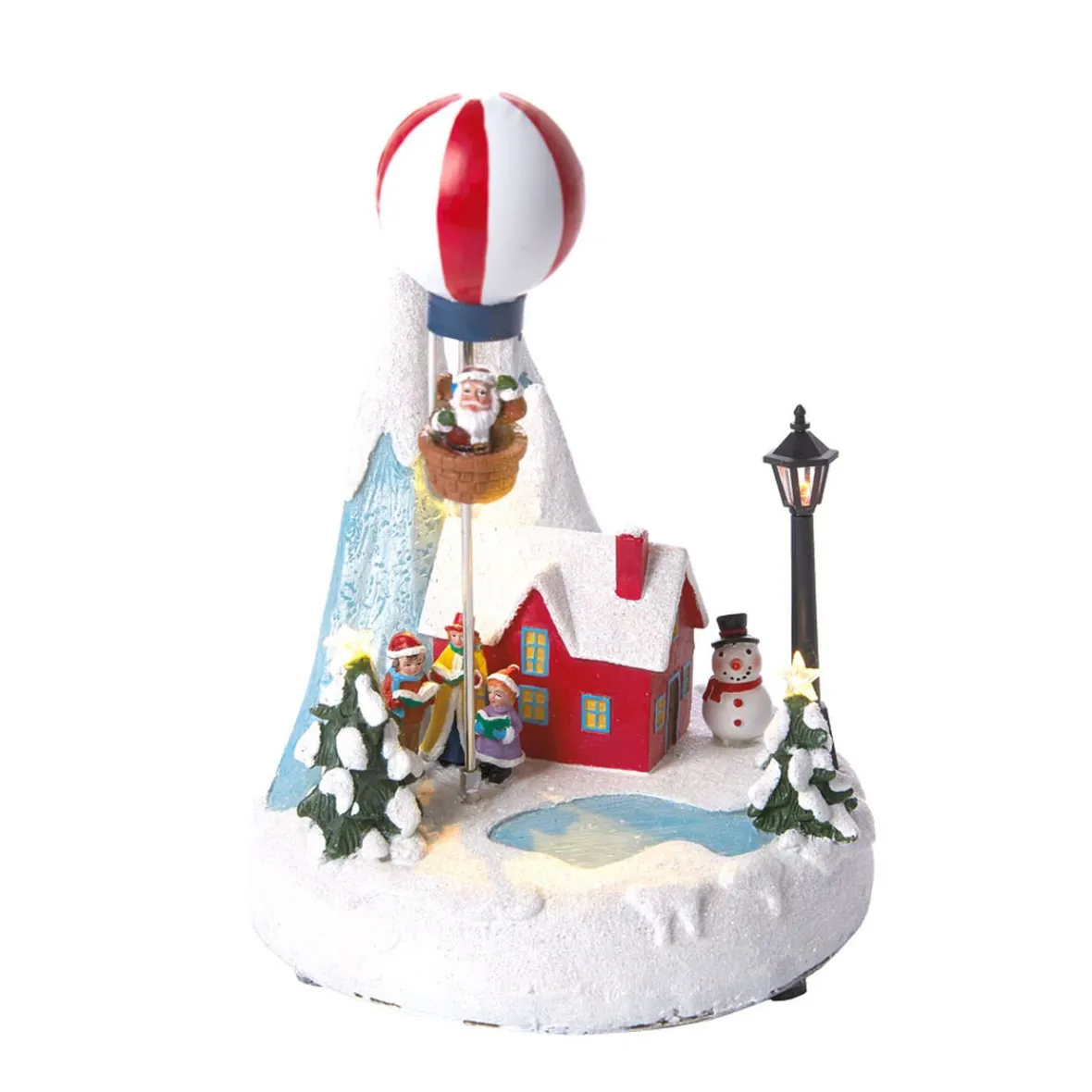 Scène village animé de Noël lumneux 4 LED-Gifi Clearance