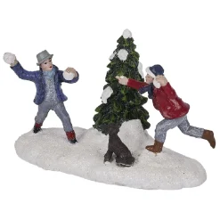 Scénette bataille boule de neige Village de Noël-Gifi Clearance