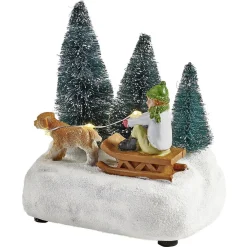 Scénette lumineuse enfant sur traineau Village de Noël-Gifi Online