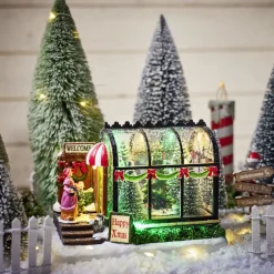 Serre lumineuse sapins de Noël 16x10x11,5cm-Gifi New