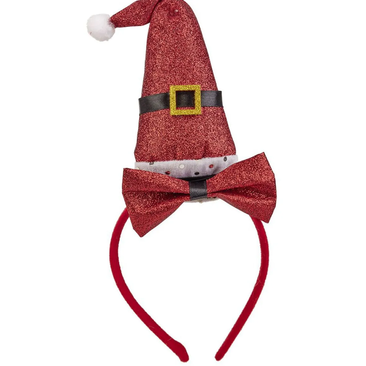 Serre tête avec noeud et chapeau Père Noël rouge pailleté-Gifi Sale