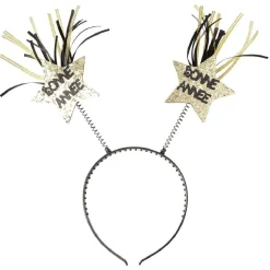 Serre tête pompon noir et doré-Gifi Outlet