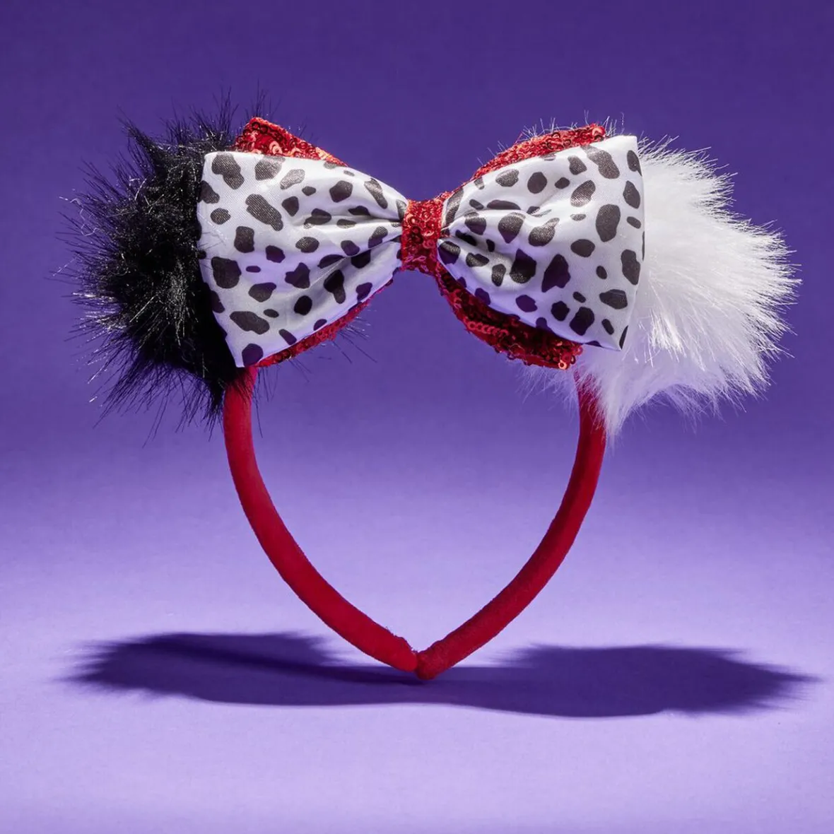 Serre-tête Disney Cruella adulte rouge noir blanc 18x18cm-Gifi Discount