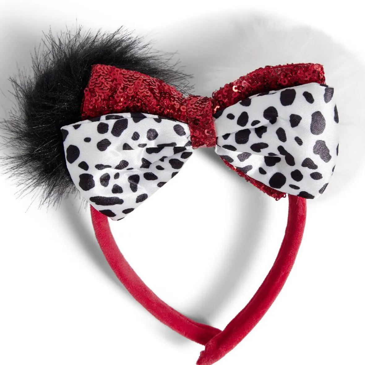 Serre-tête Disney Cruella adulte rouge noir blanc 18x18cm-Gifi Discount