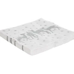Serviette argent&blanc papier x20-Gifi Clearance