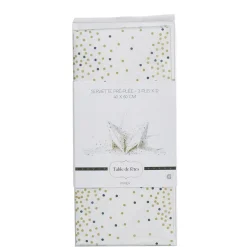 Serviette blanche Noël pois doré préplié x 12-Gifi Best