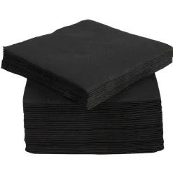 Serviette cocktail carrée noire Tex Touch 2 plis en papier x40-Gifi New